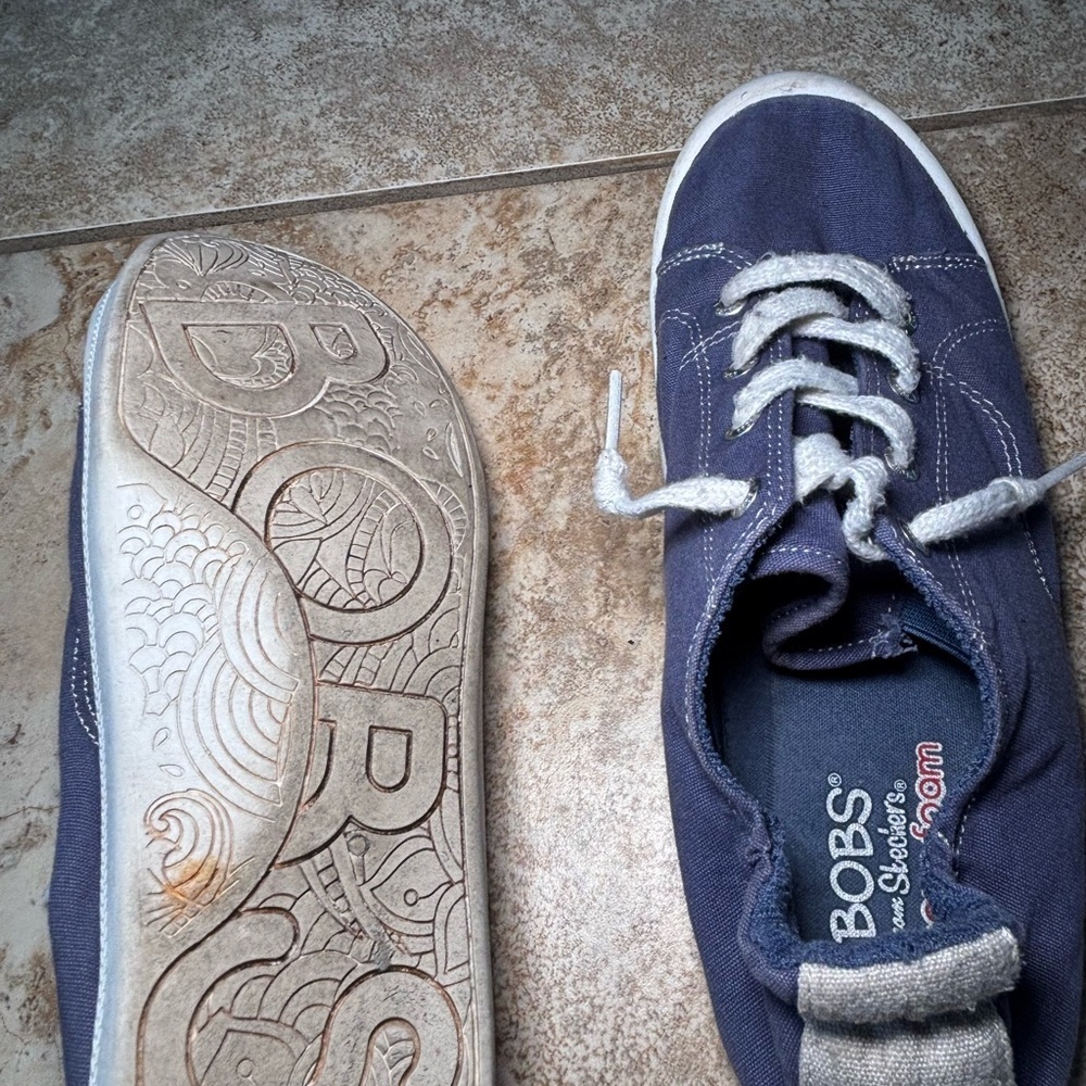 BOBS from Skechers navy Canvas Sneakers with White Accents - Picture 5 of 6